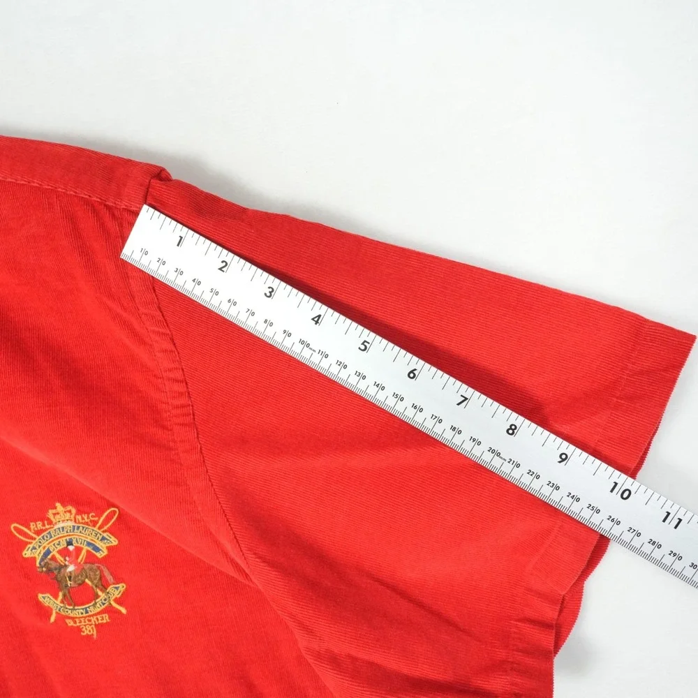 VTG Polo Ralph Lauren Shirt Mens L Tall Corduroy Classic Fit Bleecker Pony Crest